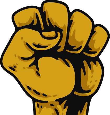 Raised fist representing Black America